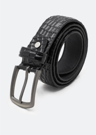 Black Men's Belt - Designer Leather Belt